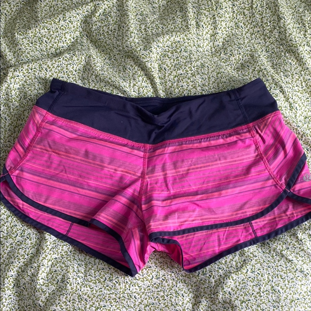 Pink and Navy Women's Shorts